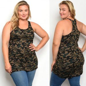 Plus Size Camouflage Tank Top/Dress